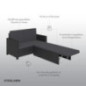 STEELSØN Gartenbank Elnath 2in1 Polyrattan, Gartensofa für 2 Personen mit Liegefunktion, Balkonmöbel mit Hocker 2er Sofa mit 