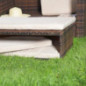 Melko Gartenset Polyrattan mehrteilige Sofa-Garnitur Holz Braun mit klappbarer Fußbank & Stauraum, Tisch inklusive Kissen Melko Gartenset Polyrattan mehrteilige Sofa-Garnitur Holz Braun mit klappbarer Fußbank & Stauraum, Tisch inklusive Kissen