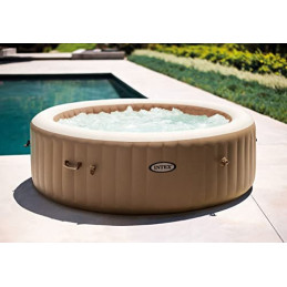 Intex Whirlpool Pure SPA Bubble Massage - Ø 216 cm x 71 cm, für 6 Personen, Fassungsvermögen 1.098 l, beige, 28428