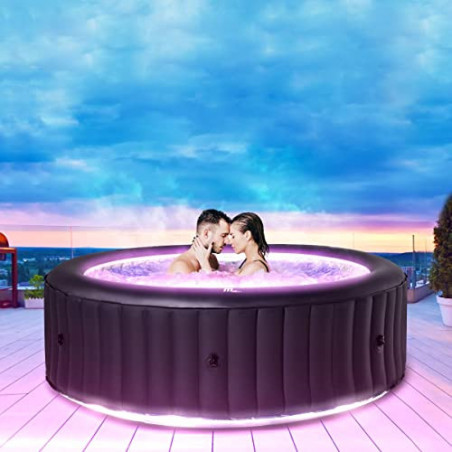 Miweba MSpa aufblasbarer Whirlpool Outdoor Aurora U-AU06 | Rund ⌀ 204.0 cm - 6 Personen Spa Pool aufblasbar - Ozon & UV-C Rei