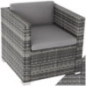 tectake® Poly Rattan bequemer Sessel mit Armlehnen, Outdoor Gartenmöbel für Balkon, Garten, Lounge, 70 x 69 x 65 cm, Wasserab