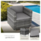 tectake® Poly Rattan bequemer Sessel mit Armlehnen, Outdoor Gartenmöbel für Balkon, Garten, Lounge, 70 x 69 x 65 cm, Wasserab