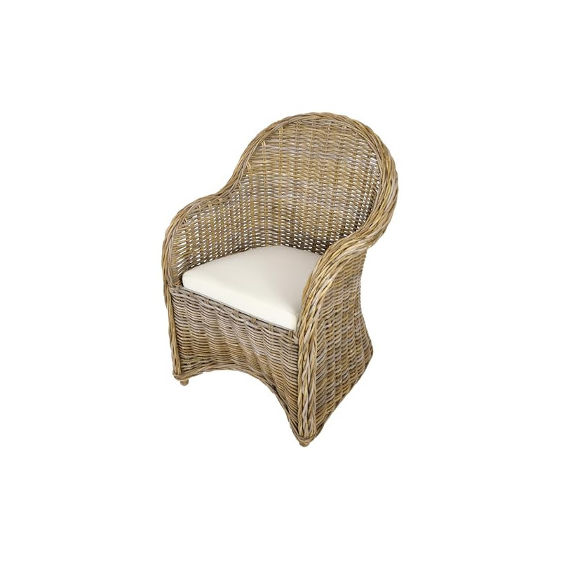 Kobolo Rattansessel Boston New aus Rattan - kubu Grey - mit Sitzkissen Kobolo Rattansessel Boston New aus Rattan - kubu Grey - mit Sitzkissen