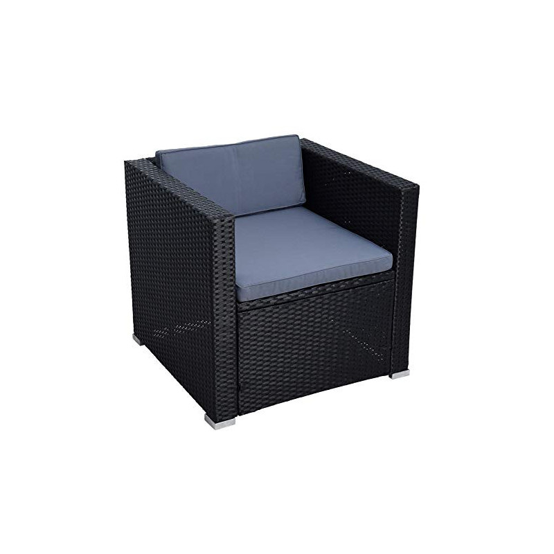 ESTEXO Polyrattan Gartensessel Loungesessel Rattan Lounge Sessel Gartenstuhl Stuhl Schwarz ESTEXO Polyrattan Gartensessel Loungesessel Rattan Lounge Sessel Gartenstuhl Stuhl Schwarz