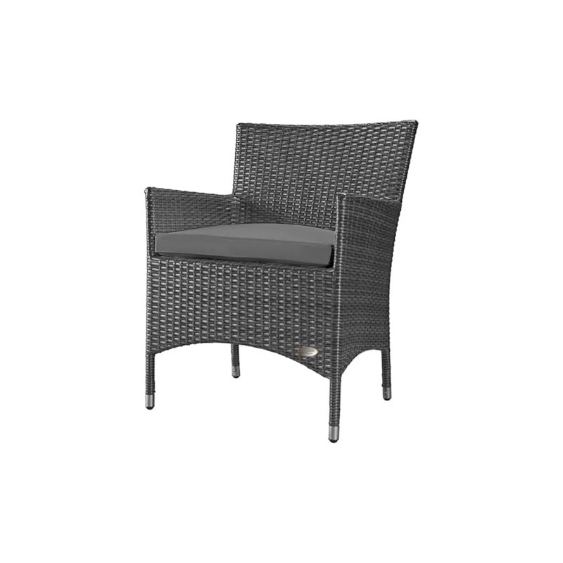 RS Trade® Exclusive Trento Polyrattan Gartenstuhl handgeflochten mit verstärktem Alu-Rahmen, bis zu 200 kg belastbar, Ratta