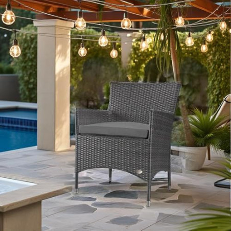 RS Trade® Exclusive Trento Polyrattan Gartenstuhl handgeflochten mit verstärktem Alu-Rahmen, bis zu 200 kg belastbar, Ratta