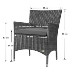 RS Trade® Exclusive Trento Polyrattan Gartenstuhl handgeflochten mit verstärktem Alu-Rahmen, bis zu 200 kg belastbar, Ratta
