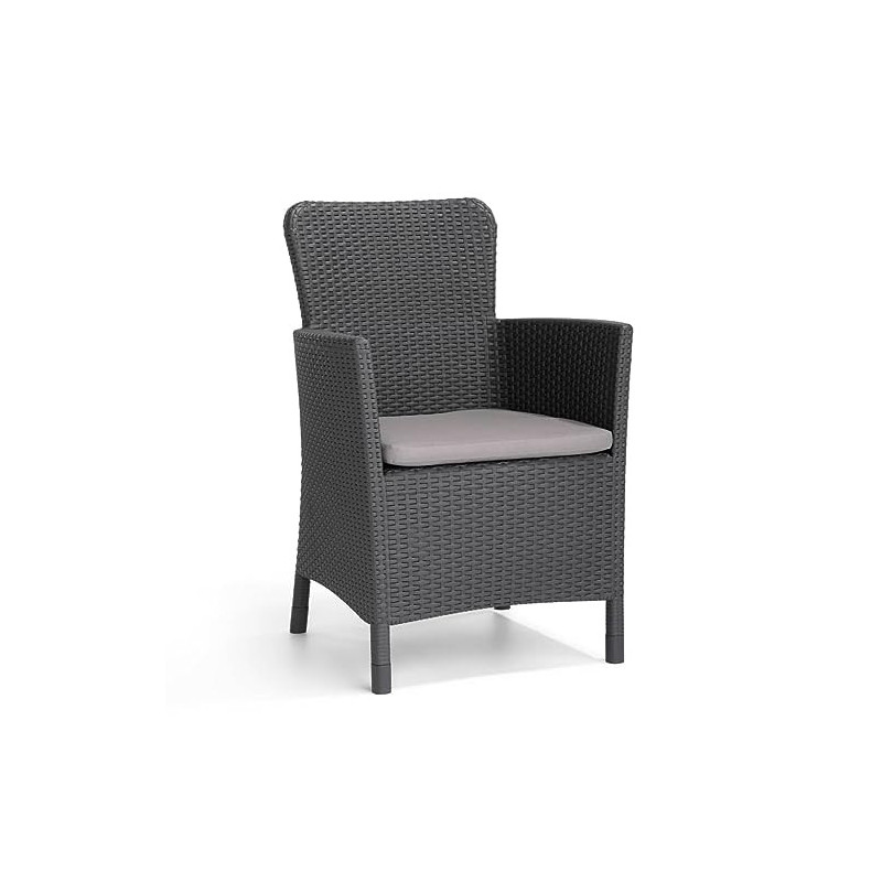 Jardin Allibert Dining Sessel Miami anthrazit - Rattanoptik, wetterfest, Garten