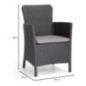 Jardin Allibert Dining Sessel Miami anthrazit - Rattanoptik, wetterfest, Garten