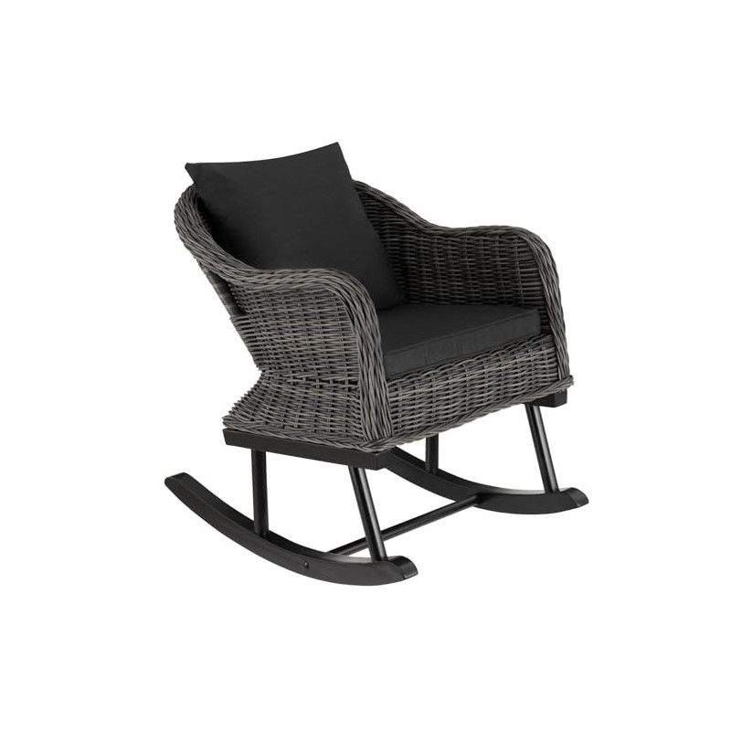 tectake® Poly Rattan Outdoor Schaukelstuhl Garten, Schaukelsessel, als Gartenstuhl, Schaukelliege, Lounge Möbel Outdoor für T