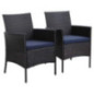 PHIVILLA 2er Set Rattan Stuhl mit Kissen aus Polyrattan und Stahlrahmen Gartenstuhl für Gartenbalkon Wasserdicht PHIVILLA 2er Set Rattan Stuhl mit Kissen aus Polyrattan und Stahlrahmen Gartenstuhl für Gartenbalkon Wasserdicht