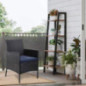 PHIVILLA 2er Set Rattan Stuhl mit Kissen aus Polyrattan und Stahlrahmen Gartenstuhl für Gartenbalkon Wasserdicht PHIVILLA 2er Set Rattan Stuhl mit Kissen aus Polyrattan und Stahlrahmen Gartenstuhl für Gartenbalkon Wasserdicht