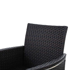 PHIVILLA 2er Set Rattan Stuhl mit Kissen aus Polyrattan und Stahlrahmen Gartenstuhl für Gartenbalkon Wasserdicht