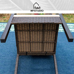 MFSTUDIO Gartenstuhl 2er Set, Rattan Stuhl Garten Sessel Stuhlset Balkonstühle Terrassenstühle Balkonsessel mit Abnehmbaren K