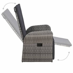 Hommdiy Rattan Liegestuhl Garten Liegestuhl mit Auflage Gartenstuhl Relaxstuhl Sessel Sonnenliege Hochlehner Stuhl Gartensess