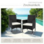 tectake® 2er Set Gartenstuhl aus Polyrattan, Gartenmöbel Set mit 2 Sessel, Outdoor Rattansessel inklusive Sitzpolster und 2 B