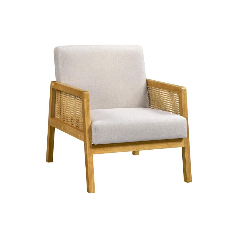 Yaheetech Armlehnensessel Loungesessel mit Polsterung bequemer Polstersessel mit Armlehnen aus Rattan Einzelsofa für Wohnzimm Yaheetech Armlehnensessel Loungesessel mit Polsterung bequemer Polstersessel mit Armlehnen aus Rattan Einzelsofa für Wohnzimm