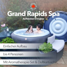 CANADIAN SPA CO. Grand Rapids Whirlpool Outdoor 4 Personen mit Badezusatz, Ø 175 cm x 74 cm, rund, Whirlpool aufblasbar mit 1