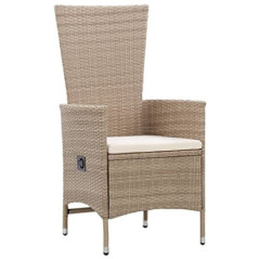 vidaXL 2X Gartenstuhl mit Auflagen Gartensessel Stuhl Sessel Hochlehner Rattansessel Gartenmöbel Rattanstuhl Stühle Poly Ratt