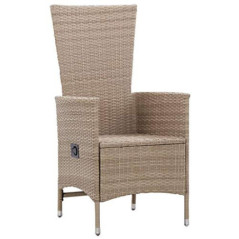 vidaXL 2X Gartenstuhl mit Auflagen Gartensessel Stuhl Sessel Hochlehner Rattansessel Gartenmöbel Rattanstuhl Stühle Poly Ratt
