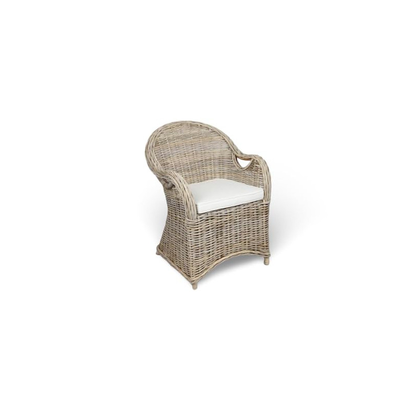 BURI Rattansessel mit Sitzkissen 84x63x66cm Sessel grau Stuhl Rattan Korbsessel Esszimmerstuhl Möbel Wohnzimmer Wintergarten BURI Rattansessel mit Sitzkissen 84x63x66cm Sessel grau Stuhl Rattan Korbsessel Esszimmerstuhl Möbel Wohnzimmer Wintergarten