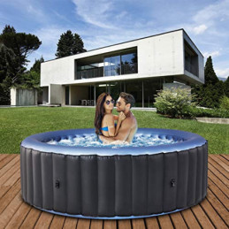 Miweba MSpa aufblasbarer Whirlpool Outdoor Bergen C-BE061 | Rund ⌀ 204.0 cm - 6 Personen Spa Pool aufblasbar - UV-C Reinigung