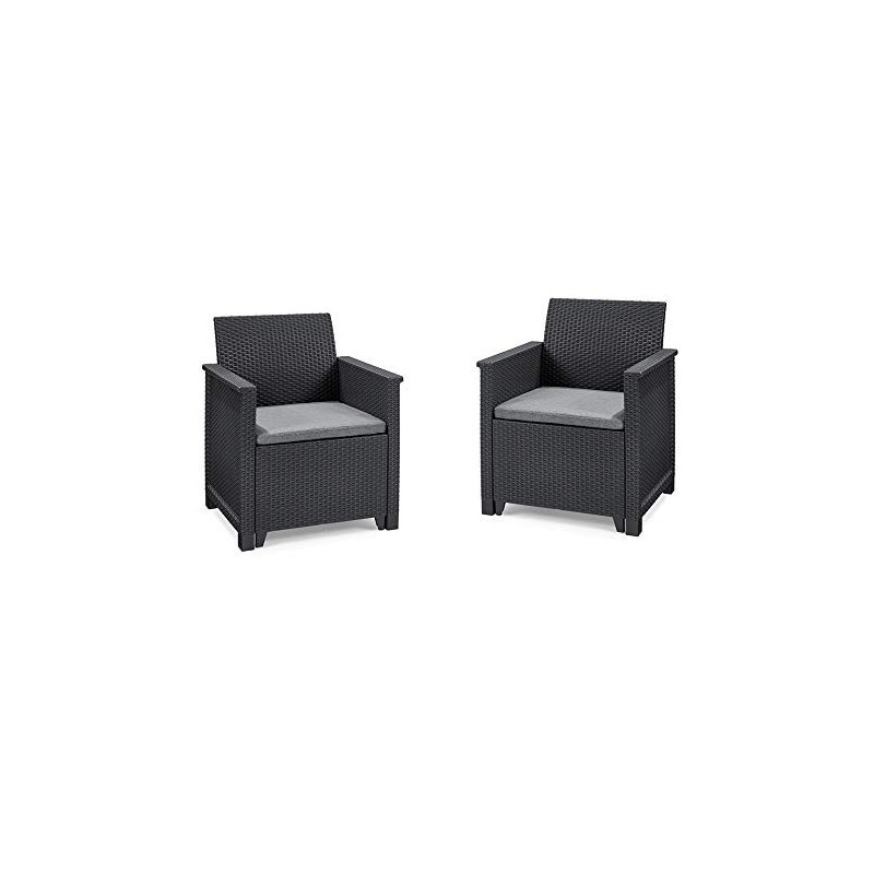 Koll Living Garden Sessel, 2 Stück, 65 x 74 x 63 cm  B x H x T  - naturgetreue Rattanoptik - mit ergonomisch geformten Rücken