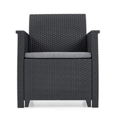 Koll Living Garden Sessel, 2 Stück, 65 x 74 x 63 cm  B x H x T  - naturgetreue Rattanoptik - mit ergonomisch geformten Rücken