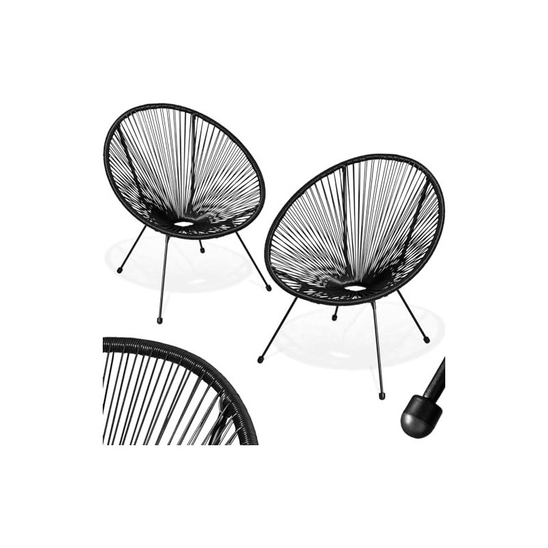 tectake® 2er Set Stuhl Acapulco Design, Gartenstuhl, Gartenstühle im Retro Design, Indoor und Outdoor Sessel für Garten, Wint tectake® 2er Set Stuhl Acapulco Design, Gartenstuhl, Gartenstühle im Retro Design, Indoor und Outdoor Sessel für Garten, Wint