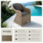 tectake® Rattan Stuhl, Garten Sessel, Outdoor Korbsessel mit Rücken- und Sitzkissen, Möbel wetterfest, Gartenmöbel, Balkonmöb tectake® Rattan Stuhl, Garten Sessel, Outdoor Korbsessel mit Rücken- und Sitzkissen, Möbel wetterfest, Gartenmöbel, Balkonmöb
