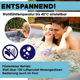 Whirlpool aufblasbar BRAST® MSpa Tekapo für 6 Personen 185x185cm In-Outdoor Pool 132 Massagedüsen Energiespar-Timer Heizung A