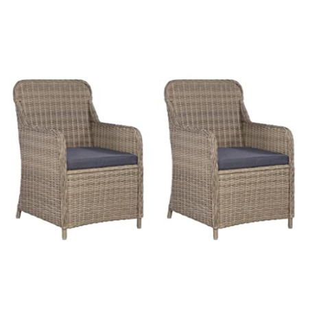 vidaXL 2X Gartensessel Poly Rattan Gartenstuhl Sessel Stuhl Stühle Gartenmöbel