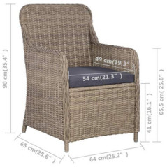 vidaXL 2X Gartensessel Poly Rattan Gartenstuhl Sessel Stuhl Stühle Gartenmöbel