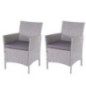 Mendler 2er-Set Poly-Rattan Gartensessel Halden, Korbsessel - grau, Kissen anthrazit Mendler 2er-Set Poly-Rattan Gartensessel Halden, Korbsessel - grau, Kissen anthrazit