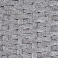 Mendler 2er-Set Poly-Rattan Gartensessel Halden, Korbsessel - grau, Kissen anthrazit