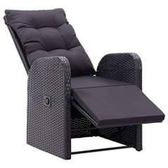 Kavolet Garten-Liegestuhl mit Auflage, Relaxliege mit Verstellbarer Rückenlehne und Fußteil, Loungesessel, Gartenstuhl Relaxs