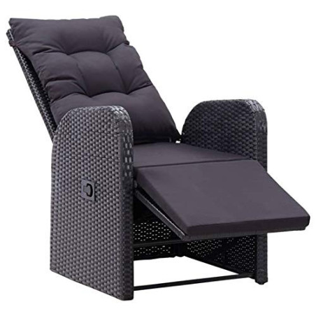 Kavolet Garten-Liegestuhl mit Auflage, Relaxliege mit Verstellbarer Rückenlehne und Fußteil, Loungesessel, Gartenstuhl Relaxs