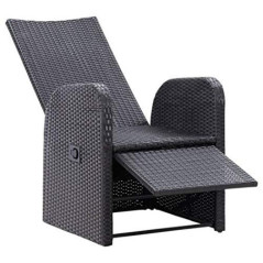 Kavolet Garten-Liegestuhl mit Auflage, Relaxliege mit Verstellbarer Rückenlehne und Fußteil, Loungesessel, Gartenstuhl Relaxs