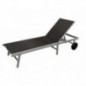 DEGAMO Rollenliege Ostia 200cm, Aluminium Silbergrau + Kunstgewebe schwarz wetterfest, Rückenteil 5-Fach verstellbar DEGAMO Rollenliege Ostia 200cm, Aluminium Silbergrau + Kunstgewebe schwarz wetterfest, Rückenteil 5-Fach verstellbar