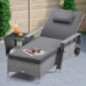 Casaria Polyrattan Sonnenliege inkl. 7cm Auflage mit Kopfkissen 2 Rollen Belastbar bis 160 kg Verstellbare Lehne Garten Liege Casaria Polyrattan Sonnenliege inkl. 7cm Auflage mit Kopfkissen 2 Rollen Belastbar bis 160 kg Verstellbare Lehne Garten Liege