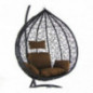 RAMROXX Luxus Hängesessel Schaukel Korb Polyrattan mit Gestell und Sitzkissen XXL RAMROXX Luxus Hängesessel Schaukel Korb Polyrattan mit Gestell und Sitzkissen XXL