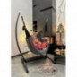 Izabell Hängesessel mit Gestell Stahl Hängekorb Sessel Großen Kissen Indoor - Outdoor Coffe Swing XXL grau Izabell Hängesessel mit Gestell Stahl Hängekorb Sessel Großen Kissen Indoor - Outdoor Coffe Swing XXL grau