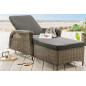 Destiny Liege Casa Luna Vintage Grau Polyrattan Gartenliege Relaxliege & Polster