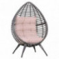 Outsunny Rattansessel in Tropfenform, Gartensessel mit Sitzkissen, Erhöhter Rattanstuhl, Stahl, Grau, 101 x 89 x 156 cm Outsunny Rattansessel in Tropfenform, Gartensessel mit Sitzkissen, Erhöhter Rattanstuhl, Stahl, Grau, 101 x 89 x 156 cm