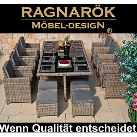 Ragnarök PolyRattan - DEUTSCHE Marke - EIGENE Produktion - 8 Jahre GARANTIE auf UV-Beständigkeit - Möbeldesign Gartenmöbel Es