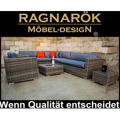 Ragnarök-Möbeldesign PolyRattan Lounge DEUTSCHE Marke - EIGNENE Produktion - 8 Jahre GARANTIE auf UV Beständigkeit Garten Möb