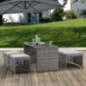 Juskys 2in1 Polyrattan Relax Gartenmöbel Set Jamaika - Tisch, Gartenlounge Sofa - Balkonmöbel Sitzgruppe für Balkon, Garten -