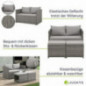 Juskys 2in1 Polyrattan Relax Gartenmöbel Set Jamaika - Tisch, Gartenlounge Sofa - Balkonmöbel Sitzgruppe für Balkon, Garten -