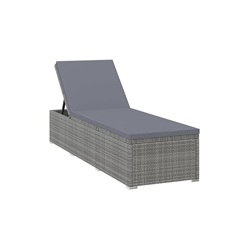 vidaXL Sonnenliege mit Auflage Gartenliege Relaxliege Rattanliege Strandliege Liegestuhl Liege Gartenmöbel Rattanmöbel Poly R