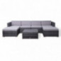 SVITA Lugano Garten-Lounge Polyrattan Garten-Set Sofa-Set Garnitur Gartenmöbel Couch-Set Grau